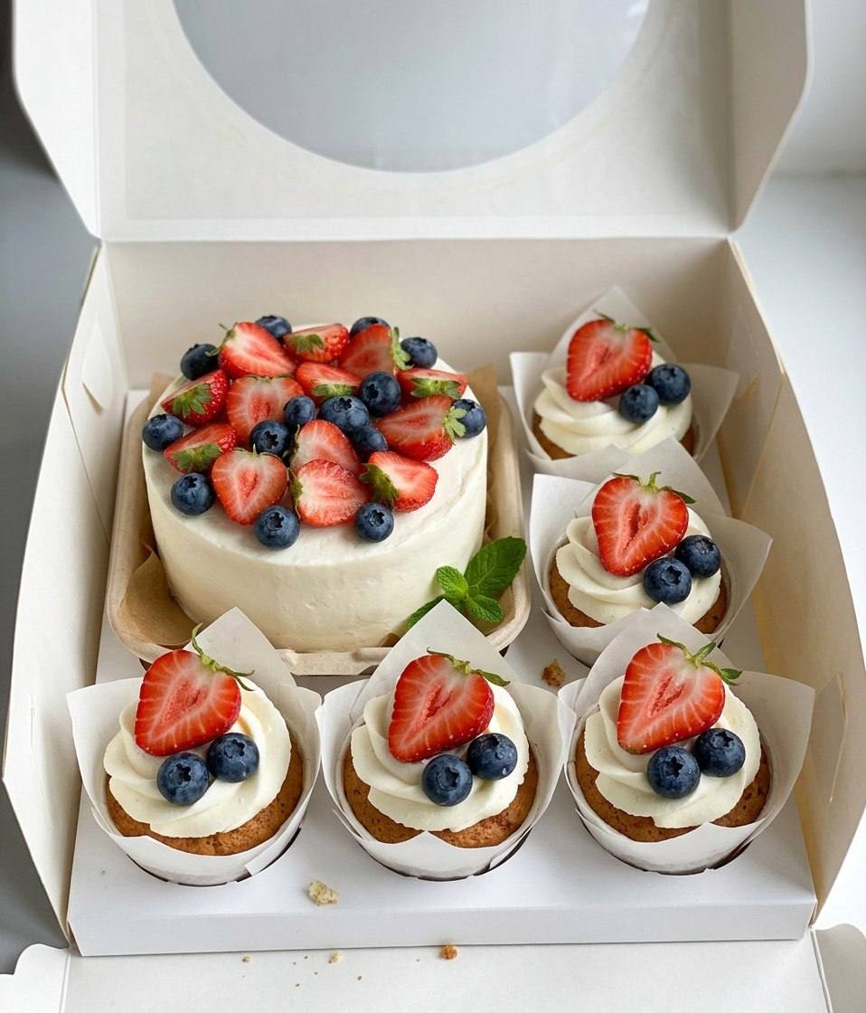 Набор Бенто - торт с капкейками «Ягодное настроение»